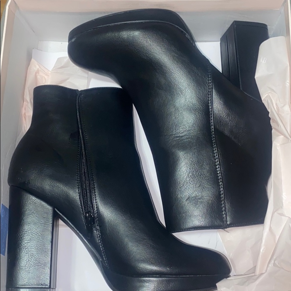 Black high heel booties